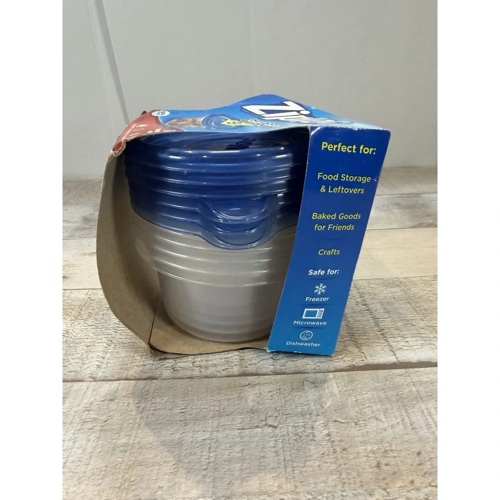 NEW 2006 Ziplock Vintage Snap 'n Seal Bowls (6 Containers & Lids) 8fl.oz 1-Cup